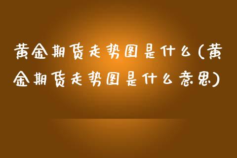 黄金期货走势图是什么(黄金期货走势图是什么意思)