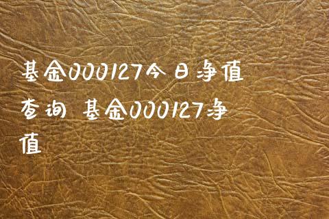 基金000127今日净值查询 基金000127净值