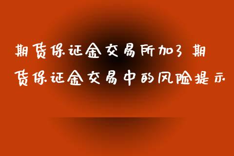 期货保证金交易所加3 期货保证金交易中的风险提示