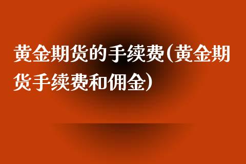 黄金期货的手续费(黄金期货手续费和佣金)