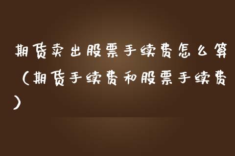 期货卖出股票手续费怎么算（期货手续费和股票手续费）