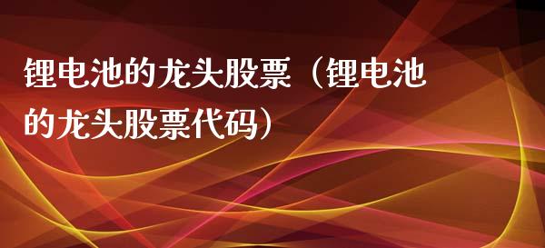 锂电池的龙头股票（锂电池的龙头股票代码）