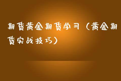 期货黄金期货学（黄金期货实战技巧）