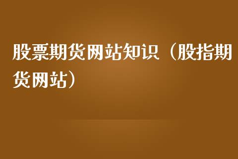 股票期货网站知识（股指期货网站）