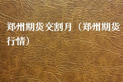 郑州期货交割月（郑州期货行情）