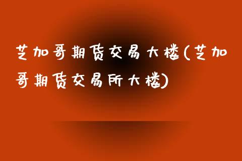 芝加哥期货交易大楼(芝加哥期货交易所大楼)