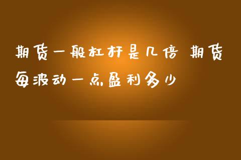 期货一般杠杆是几倍 期货每波动一点盈利多少