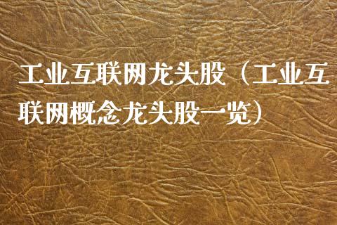 工业互联网龙头股（工业互联网概念龙头股一览）_https://www.dglong8.com_财经要闻_第1张