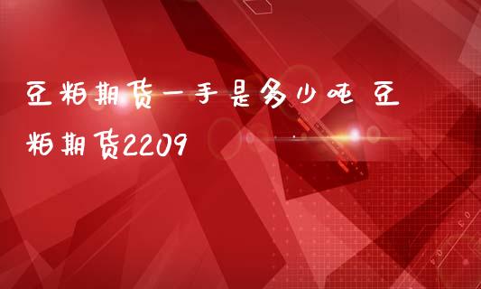 豆粕期货一手是多少吨 豆粕期货2209