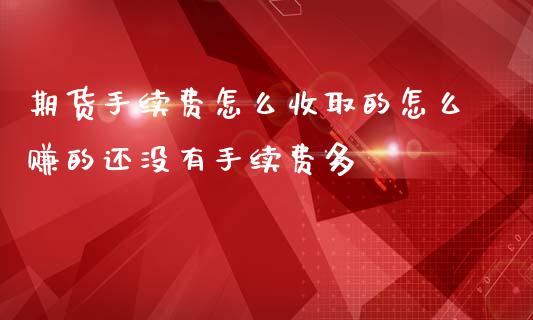期货手续费怎么收取的怎么赚的还没有手续费多