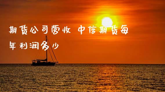 期货公司营收 中信期货每年利润多少
