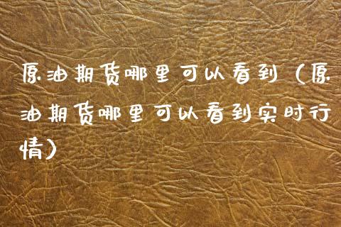 原油期货哪里可以看到（原油期货哪里可以看到实时行情）