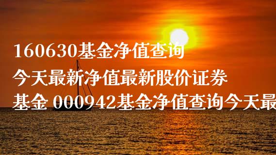 160630基金净值查询今天最新净值最新股价证券基金 000942基金净值查询今天最新