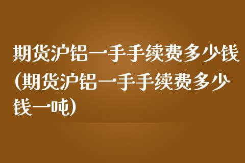 期货沪铝一手手续费多少钱(期货沪铝一手手续费多少钱一吨)