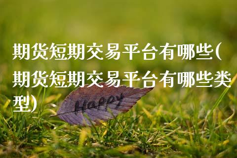 期货短期交易平台有哪些(期货短期交易平台有哪些类型)