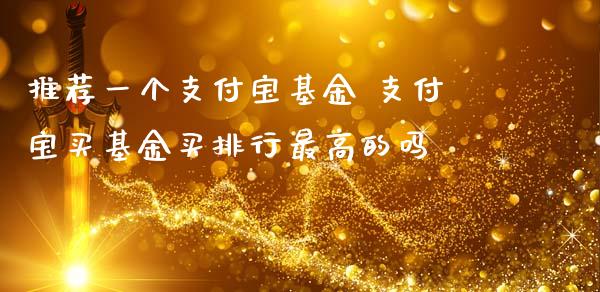 推荐一个支付宝基金 支付宝买基金买排行最高的吗
