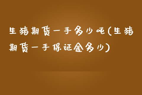 生猪期货一手多少吨(生猪期货一手保证金多少)