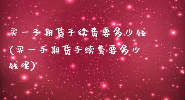 买一手期货手续费要多少钱(买一手期货手续费要多少钱呢)