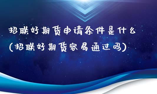 招联好期货申请条件是什么(招联好期货容易通过吗)
