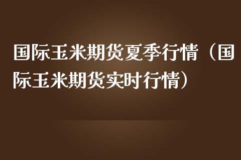 国际玉米期货夏季行情（国际玉米期货实时行情）