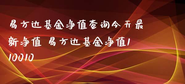 易方达基金净值查询今天最新净值 易方达基金净值110010