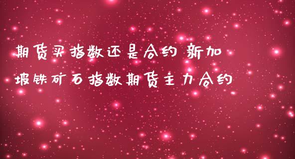 期货买指数还是合约 新加坡铁矿石指数期货主力合约