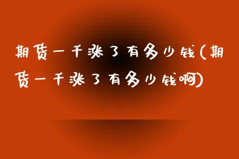 期货一千涨了有多少钱(期货一千涨了有多少钱啊)