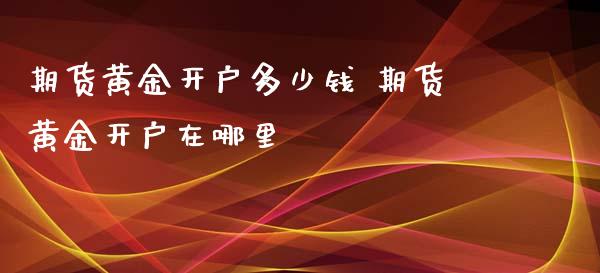 期货黄金开户多少钱 期货黄金开户在哪里