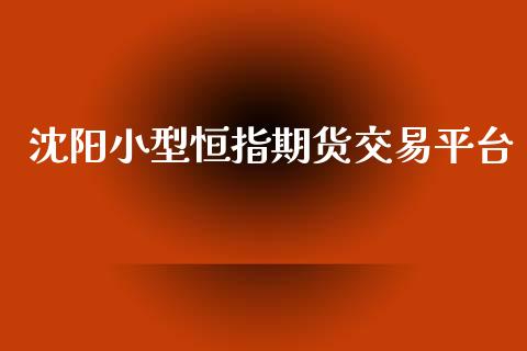 沈阳小型恒指期货交易平台