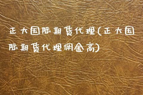 正大国际期货代理(正大国际期货代理佣金高)