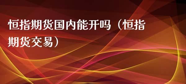 恒指期货国内能开吗（恒指期货交易）