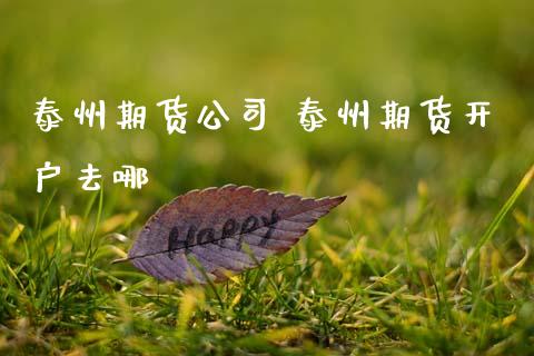 泰州期货公司 泰州期货开户去哪