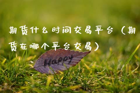 期货什么时间交易平台（期货在哪个平台交易）