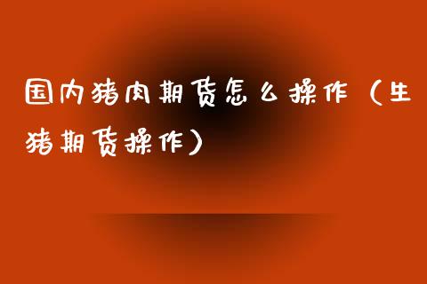 国内猪肉期货怎么操作（生猪期货操作）