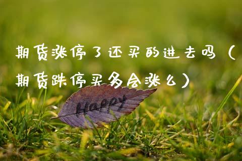 期货涨停了还买的进去吗（期货跌停买多会涨么）