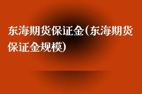 东海期货保证金(东海期货保证金规模)
