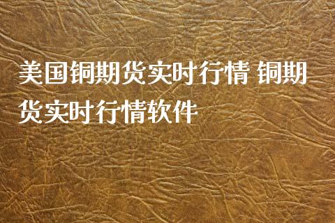 美国铜期货实时行情 铜期货实时行情软件