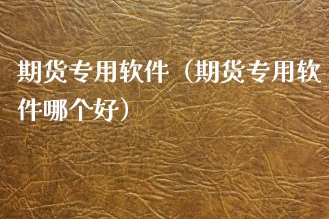 期货专用软件（期货专用软件哪个好）
