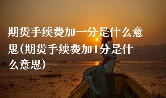 期货手续费加一分是什么意思(期货手续费加1分是什么意思)