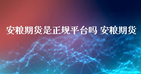 安粮期货是正规平台吗 安粮期货