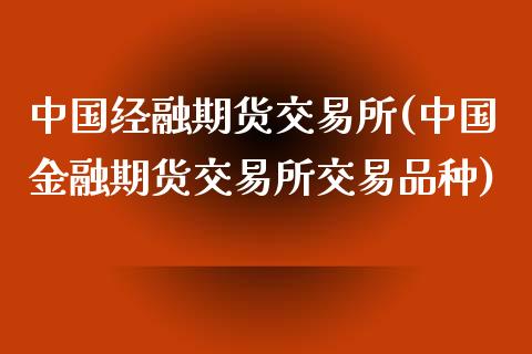 中国经融期货交易所(中国金融期货交易所交易品种)