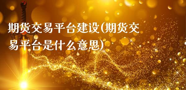 期货交易平台建设(期货交易平台是什么意思)