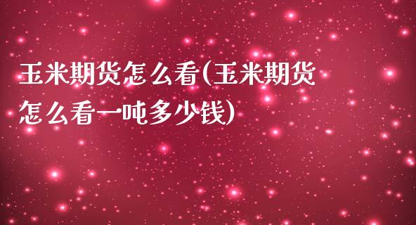 玉米期货怎么看(玉米期货怎么看一吨多少钱)