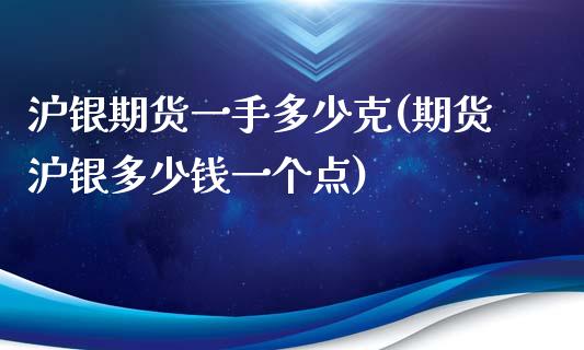 沪银期货一手多少克(期货沪银多少钱一个点)