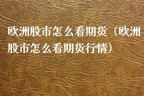 欧洲股市怎么看期货（欧洲股市怎么看期货行情）