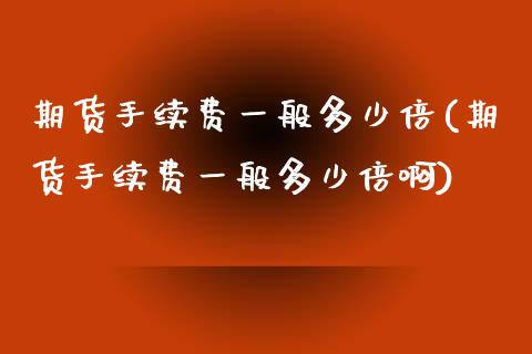期货手续费一般多少倍(期货手续费一般多少倍啊)