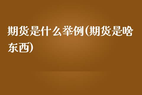 期货是什么举例(期货是啥东西)