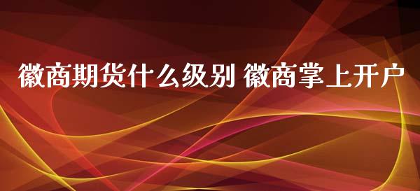 徽商期货什么级别 徽商掌上开户