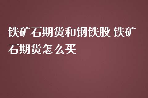 铁矿石期货和钢铁股 铁矿石期货怎么买