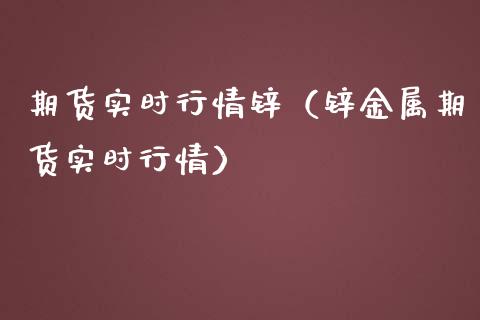 期货实时行情锌（锌金属期货实时行情）